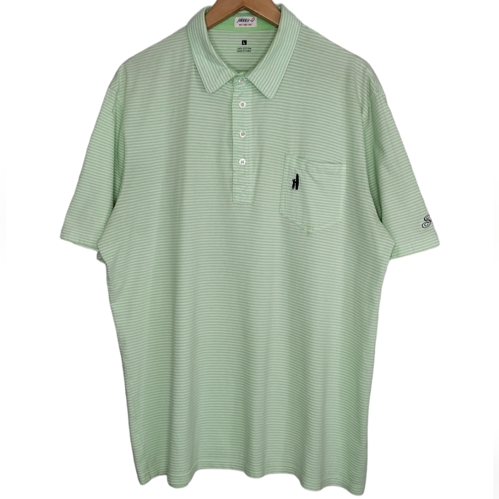 Johnnie-O Men's Striped Short Sleeve Polo Shirt Size L